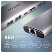 AXAGON HMC-6L2L 2xUSB-A HDMI4K 1x USB-C PD100W USBC LA