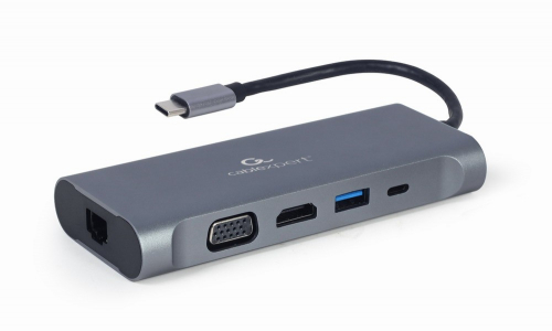 Gembird USB-C Hub USB-C PD GbE VGA HDMI 3xUSB 3.1 card