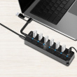 LogiLink USB3.2 Gen1 hub, 7 port on/off switch black