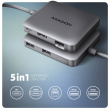 AXAGON HMC-5HL 2xUSB-A 4K HDMI GLAN PD100W USB-C 15cm