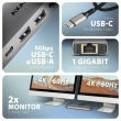 AXAGON HMC-7HX2 USB hub 7in1 5Gbps 2xHDMI GLAN USB-C
