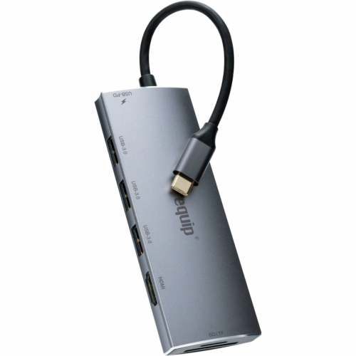 Equip Dock USB-C->HDMI.3xUSB3.0.SD.TF.60WPD 15cm si