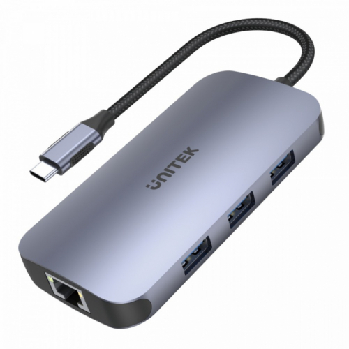 Unitek HUB USB-C 9in1, USB-C, HDMI, PD 100W,SD; D1071