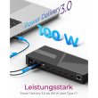D Dockingtation 4xUSB-A/2xUSB-C/2xHDMI/DisplayPort ICY BOX Black