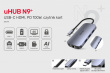 Unitek HUB USB-C 9in1, USB-C, HDMI, PD 100W,SD; D1071
