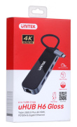 UNITEK HUB USB-C 3.1,RJ-45,3XUSB-A,HDMI,4K,PD100W