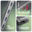AXAGON HMC-10HLS multiport hub, 4x USB-A and 2x USB-C, HDMI 4K/60Hz, RJ-45, SD/microSD, PD 100W
