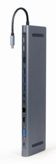Gembird USB-C Hub HDMI GbE 5xUS B 2.0 3.1 3xUSB-C 1xPD