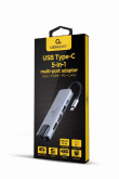 Gembird Adapter USB-C 5in1, PD, HDMI, USB 3.1, USB 2.0, LAN