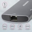 AXAGON Hub HMC-6M2 USB-C 3.2 Gen 1 hub w. M.2 SATA + HDMI + GLAN + 2x USB-A + PD 100W