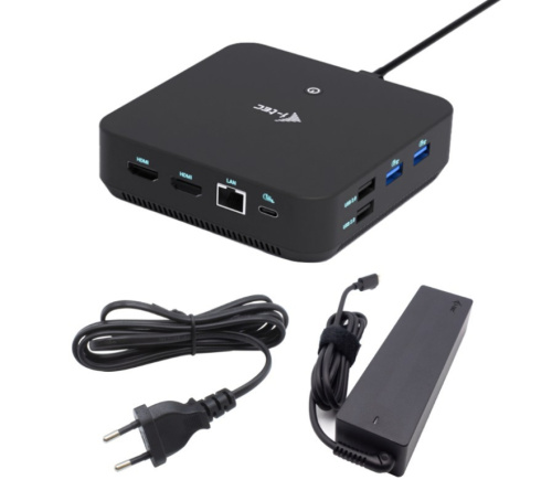 i-tec USB-C DP Dual HDMI Docking Station with Power Delivery 100 W + i-tec Universal Charger 100W