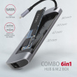 AXAGON HMC-6M2, USB 3.2 Gen 1 hub, por