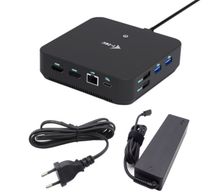i-tec USB-C DP Dual HDMI Docking Station with Power Delivery 100 W + i-tec Universal Charger 100W