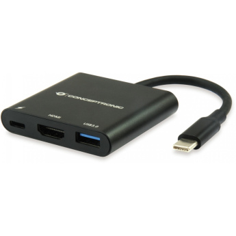 CONCEPTRONIC 3-1 Dock USB-C->HDMI/USB-A/60WPD 15cm sw