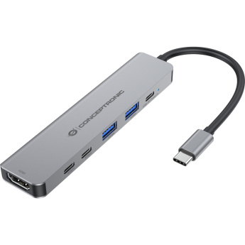 CONCEPTRONIC 6-1 Dock USB-C->HDMI/2xUSB-A/2xUSB-C/+ 25cm gr