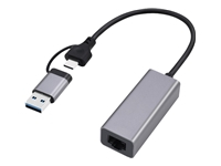 GEMBIRD USB 3.1 + type-C Gigabit network adapter space grey