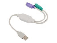 LANBERG AD-0025-W Lanberg adapter USB->PS/2 x2 white