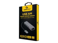 GEMBIRD A-AMU3-LAN-01 USB AM Gigabit network adapter with 3-port USB 3.0 hub