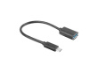  Lanberg Adapter USB TYPE-C(M) - USB Type-A (F) 15cm Black 