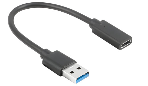 Lanberg - USB adapter - USB Type A (M) to 24 pin USB-C (F) - USB 3.1 Gen1 OTG - 15 cm - black 