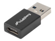 Lanberg - USB adapter - USB Type A (M) to 24 pin USB-C (F) - USB 3.1 Gen1 OTG - black 