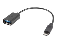 LANBERG adapter micro USB M USB-A F 2.0 0.15m OTG black