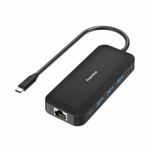 Hama Classic Line USB-C hub, multiport, 6 liidest, USB-A, USB-C, HDMI, LAN/Ethernet, must - Adapter / 00300080