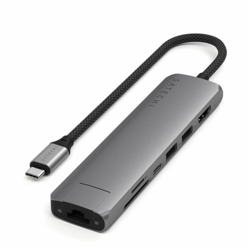 Satechi 7-in-1 USB-C Slim Multiport Adapter with Ethernet, hall - USB hub / ST-P7SM