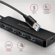 AXAGON Travel four-port USB-A 5Gbps hub | HUE-C1A HUE-C1A