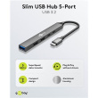 Goobay Slim 5-Port USB Hub, USB-C to USB-C/USB-A, 5 Gbit/s | 74460 74460