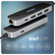AXAGON USB-C 5Gbps GLASS 6in1 Hub | HMC-6GLN HMC-6GLN