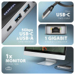 AXAGON USB-C 5Gbps GLASS 6in1 Hub | HMC-6GLN HMC-6GLN