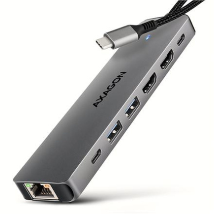 AXAGON USB-C 5Gbps DUAL 4K DISPLAY 7in1 Hub | HMC-7HX2 HMC-7HX2