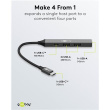 Goobay Slim 4-Port USB Hub, USB-C to USB-C/USB-A, 5 Gbit/s | 74459 74459