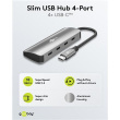 Goobay 76565 Slim 4-Port USB-Hub, USB-C™ auf USB-C™, 10 Gbit/s, Grey 76565