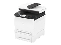 RICOH A4 C MFP MC251FW 25/25 ppm SPDF 4.3in LCD duplex USB LAN/Wifi PCL 256MB paper tray 1x250+1 sheet bypass tray starter toners 1K