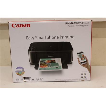 Taastatud. CANON PIXMA MG3650S Black | Canon Multifunctional printer | PIXMA MG3650S | Inkjet | Colour | All-in-One | A4 | Wi-Fi | Black | DAMAGED PACKAGING, SCRATCHES ON TOP