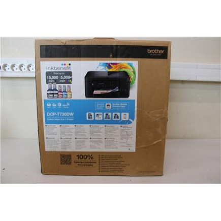 Renew. Brother DCP-T730DW 3-in-1 Wireless Inkjet Printer | Brother DCP-T730DW | Inkjet | Colour | A4 | Wi-Fi | Black | DAMAGED PACKAGING