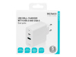 DELTACO USBC-AC138 - Power adapter - USB wall charger with dual ports and PD, 1x USB-A, 1x USB-C, PD, 36W, white