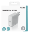 DELTACO USB wall charger, 1x USB-C PD, 65 W, white USBC-AC140 for laptops, tablets, phones with ulta fast charging, PD
