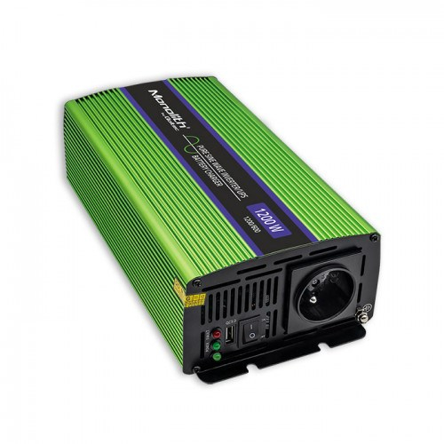 Qoltec Monolith power adapter/inverter Auto 1200 W Green