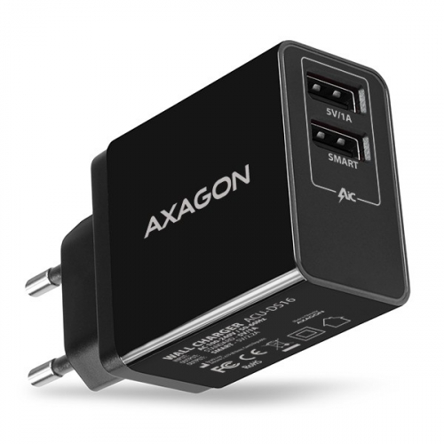 AXAGON AXAGON ACU-DS16 wall charger, 2x 5V-2.2A + 1A,