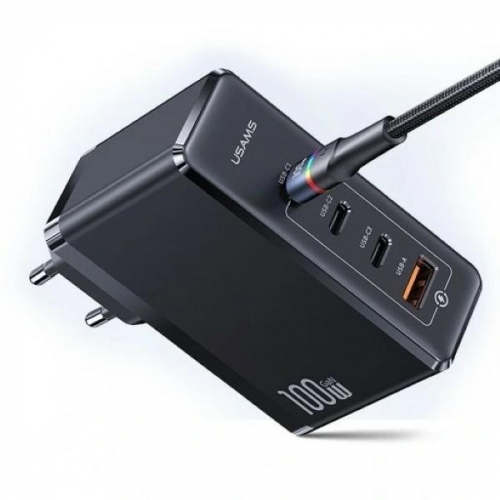 USAMS Charger GaN 100W PD T50 3xUSB-C + USB Fast