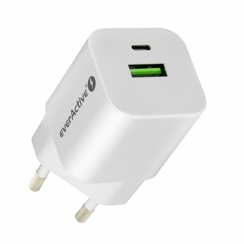 everActive CHARGER USB/USB-C QC3.0 30W WHITE