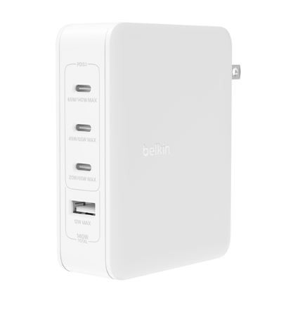 Belkin Wall charger 140W 4-ports (3xC 1xA) UK, EU, US Plugs white