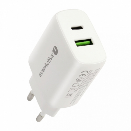 everActive CHARGER USB/USB-C QC3.0 25W WHITE