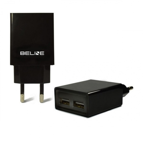 Beline Travel charger 2xUSB 2A black