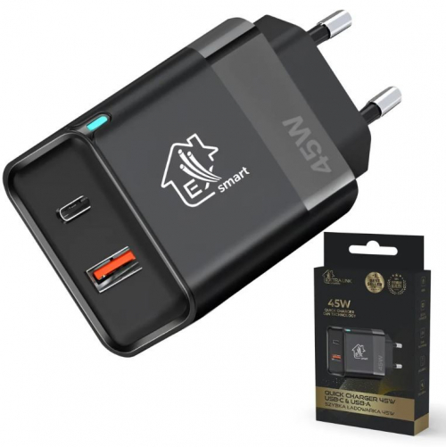 Extralink Ładowarka Smart Life Fast Charger 45W GaN USB-C, USB-A