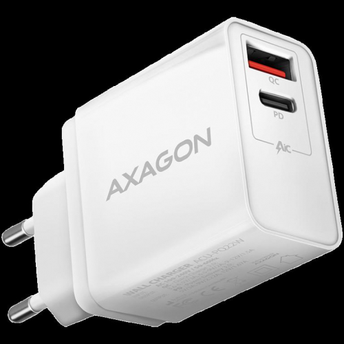 AXAGON ACU-PQ22W QC3.0 + USB-C PD wall charger