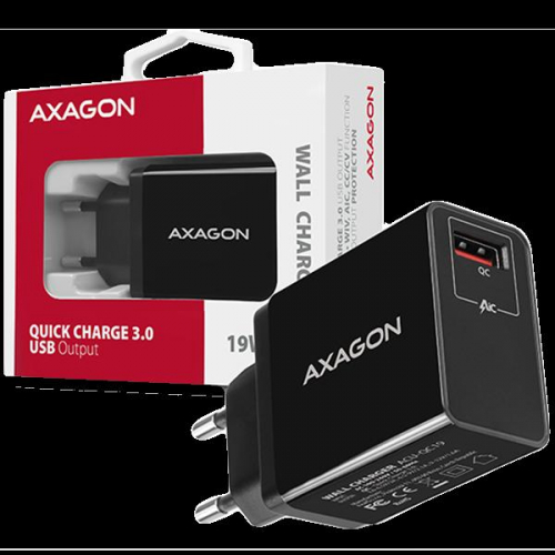 AXAGON ACU-QC19 wall charger 1x QC3.0/AFC/FCP/SMART, 19W, black